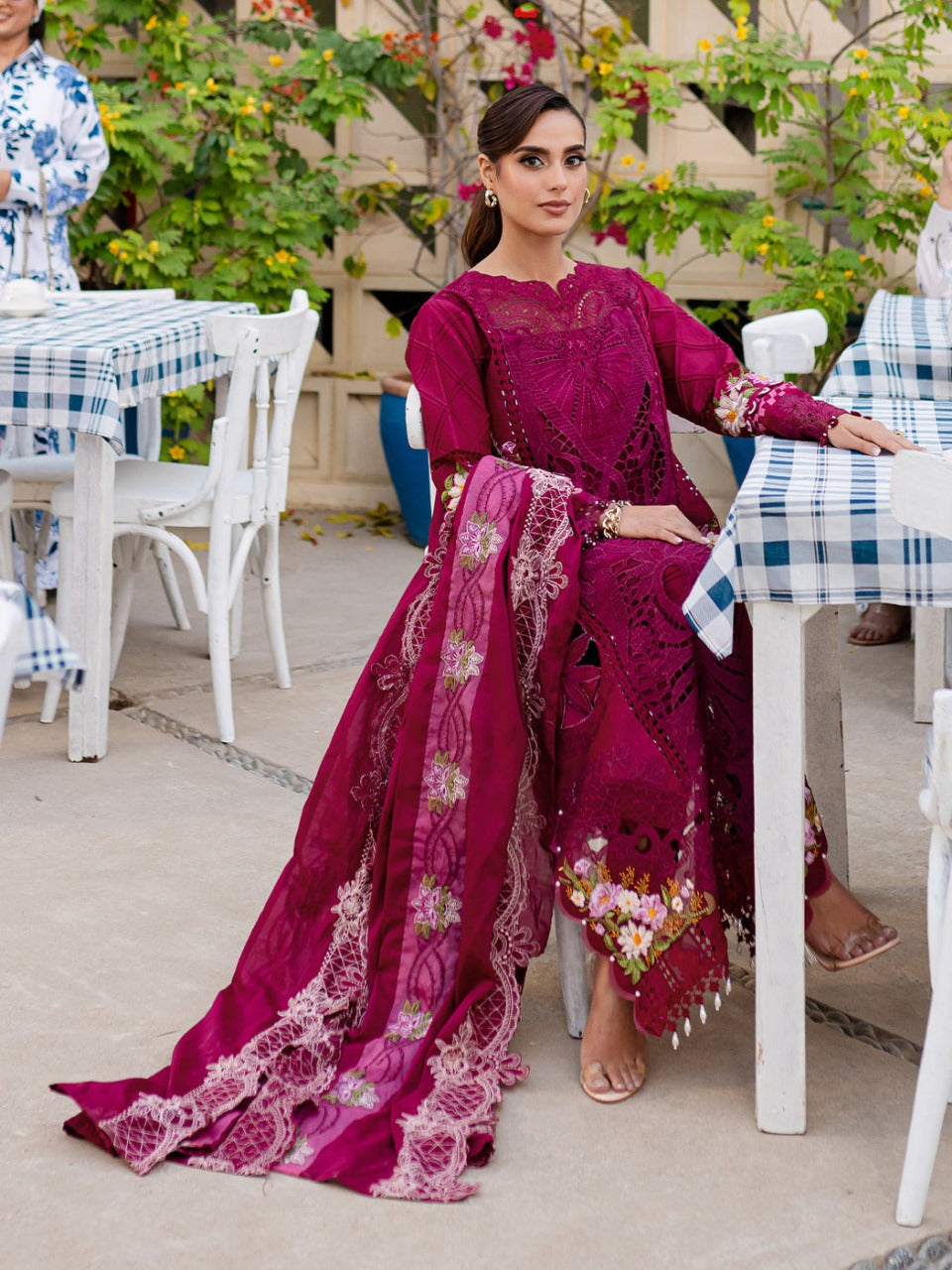 Parishay Red Luxury Lawn Collection Replica