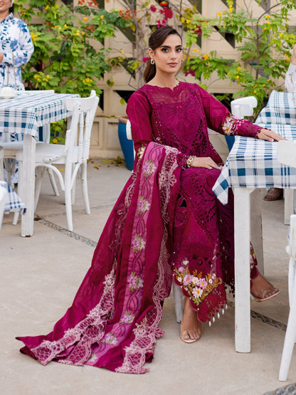 Parishay Red Luxury Lawn Collection Replica