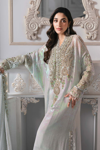 Maria.B Mbroidered Luxury Formals Wedding Chiffon Collection - ICE GREEN