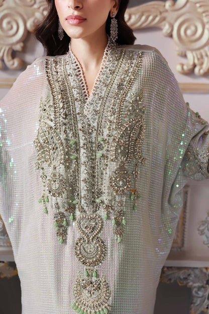 Maria.B Mbroidered Luxury Formals Wedding Chiffon Collection - ICE GREEN