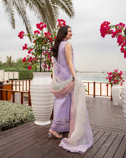 Faiza Saqlain Aya Luxury Lawn Collection - Suela - LILAC