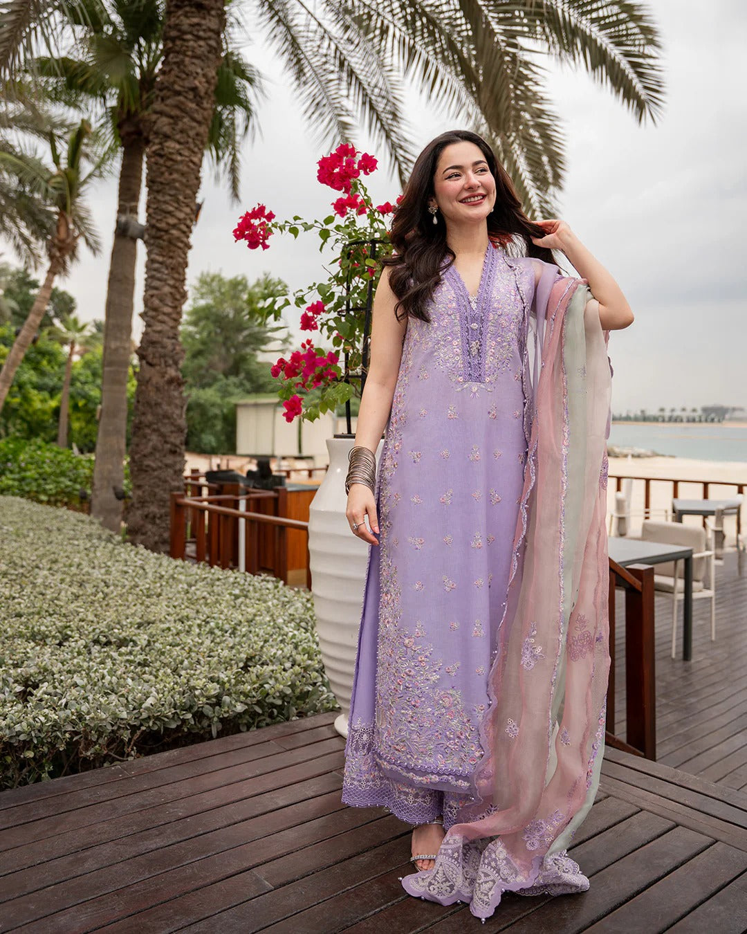 Faiza Saqlain Aya Luxury Lawn Collection - Suela - LILAC