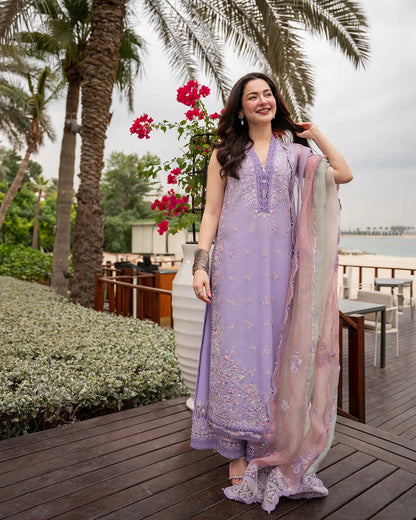 Faiza Saqlain Aya Luxury Lawn Collection - Suela - LILAC