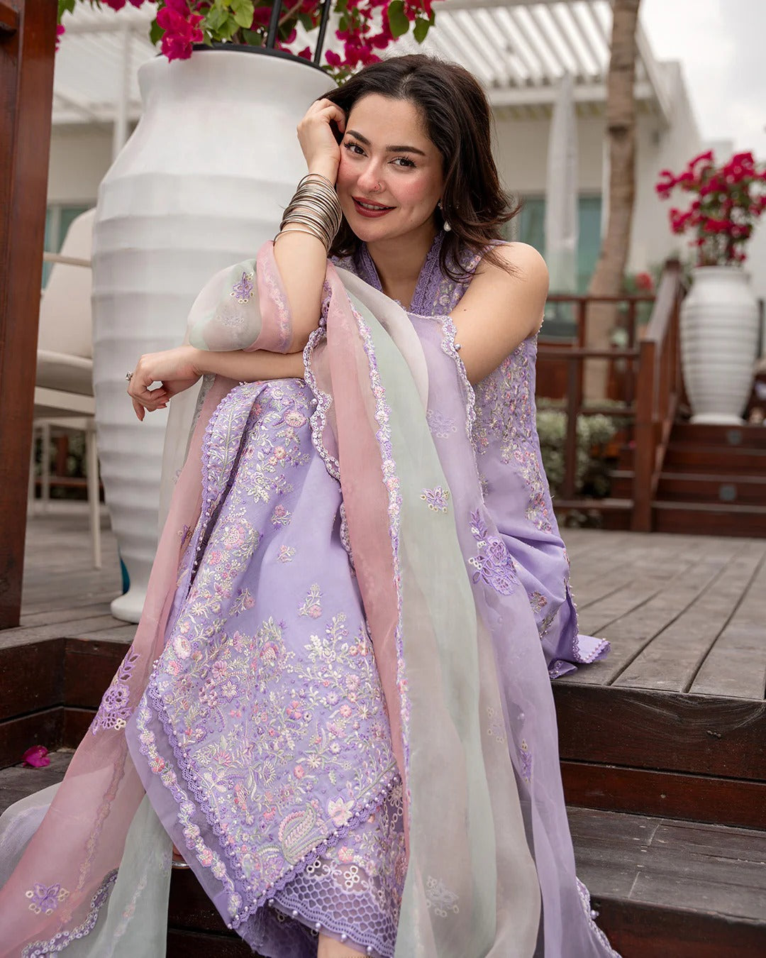 Faiza Saqlain Aya Luxury Lawn Collection - Suela - LILAC