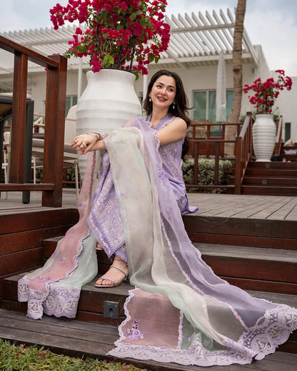 Faiza Saqlain Aya Luxury Lawn Collection - Suela - LILAC