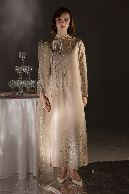 Nureh Luxury Tiny Twinkles Lawn Collection - BEIGE GOLD