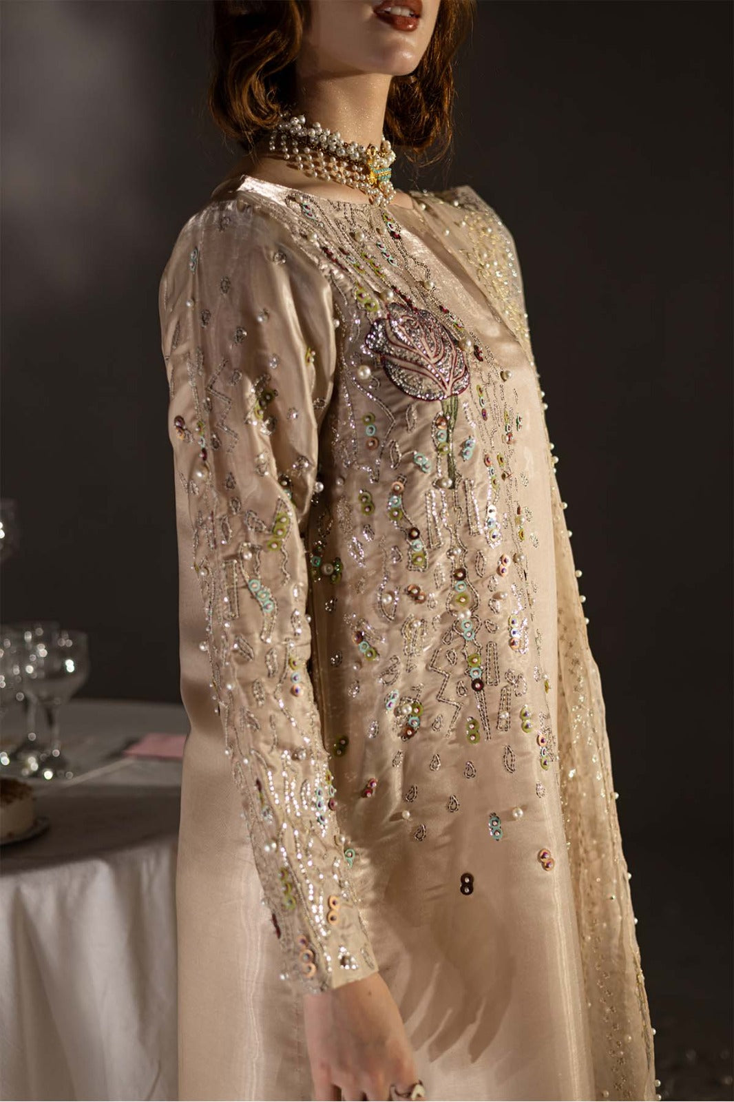 Nureh Luxury Tiny Twinkles Lawn Collection - BEIGE GOLD