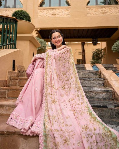 Faiza Saqlain Aya Luxury Lawn Collection - ASJA - Tea Pink