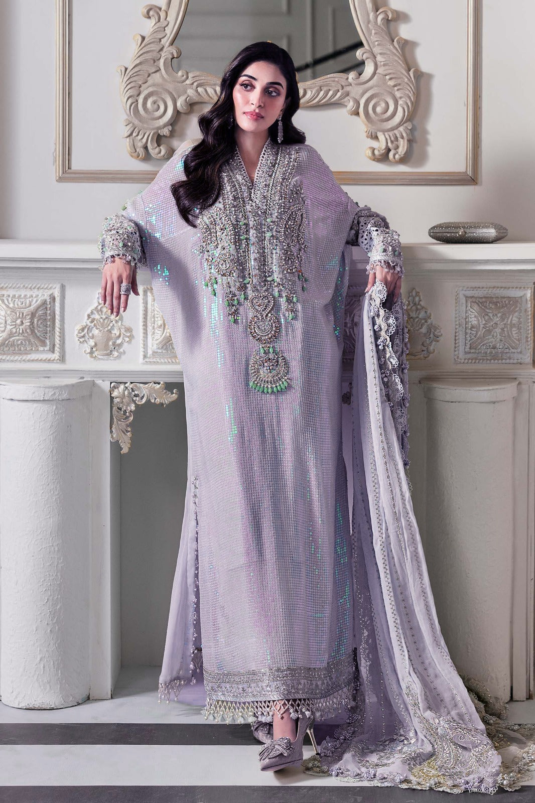 Maria.B Mbroidered Luxury Formals Wedding Chiffon Collection - LILAC