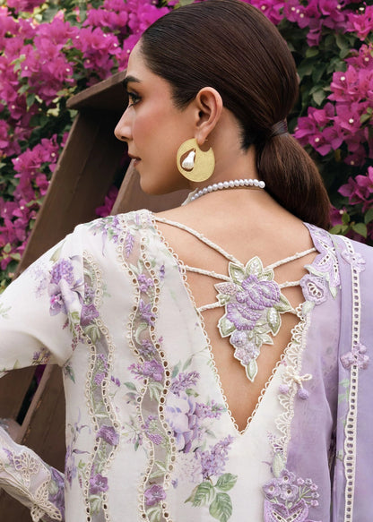 Crimson Luxury Lawn Collection With Embroidered Chiffon Duppata - LAVENDER FALL