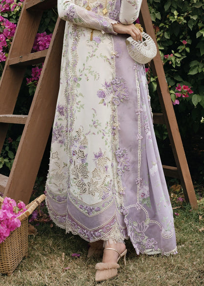 Crimson Luxury Lawn Collection With Embroidered Chiffon Duppata - LAVENDER FALL
