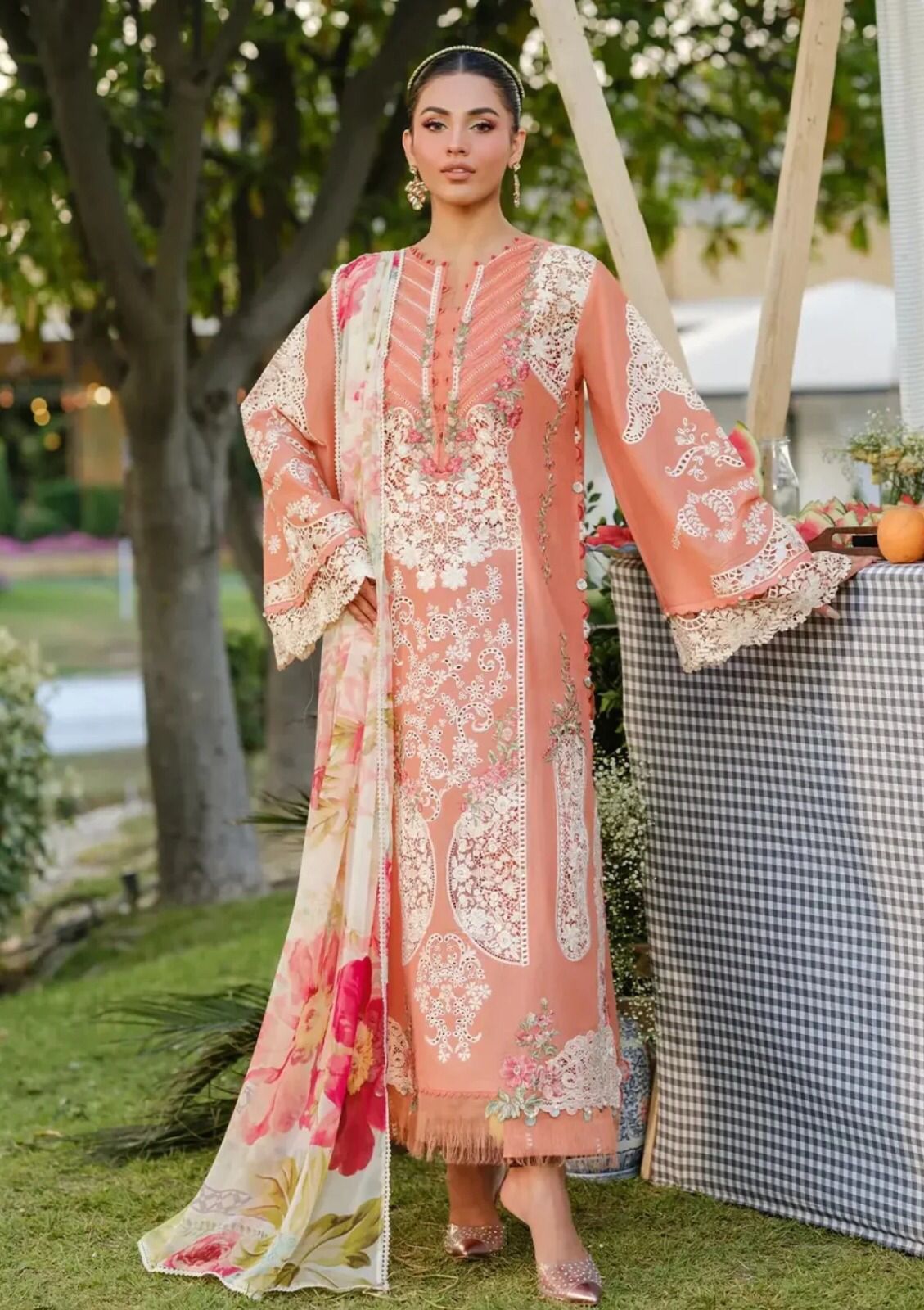 Elaf Premium Luxury Lawn Chikankari Embroidered Collection - AUTUMN DREAM