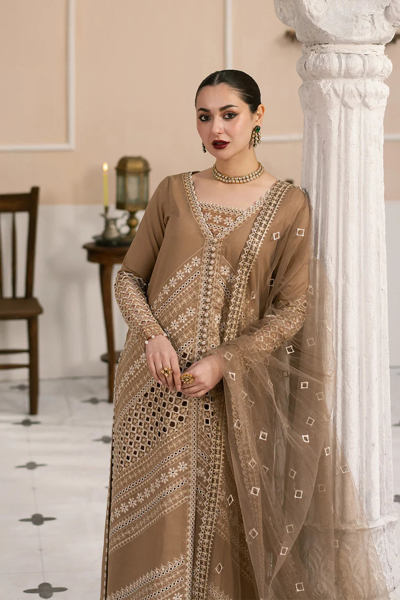 Maryum & Maria Luxury Lawn Chikankari Embroidered 3 Piece Dress