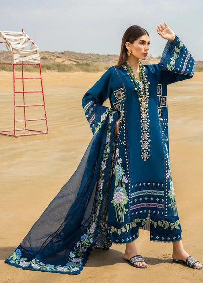 CRIMSON NEW BLUE CHIKANKARI LUXURY LAWN COLLECTION