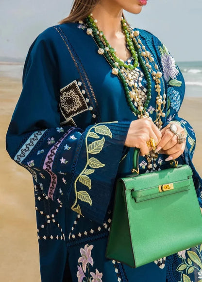 CRIMSON NEW BLUE CHIKANKARI LUXURY LAWN COLLECTION