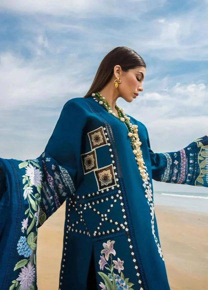 CRIMSON NEW BLUE CHIKANKARI LUXURY LAWN COLLECTION