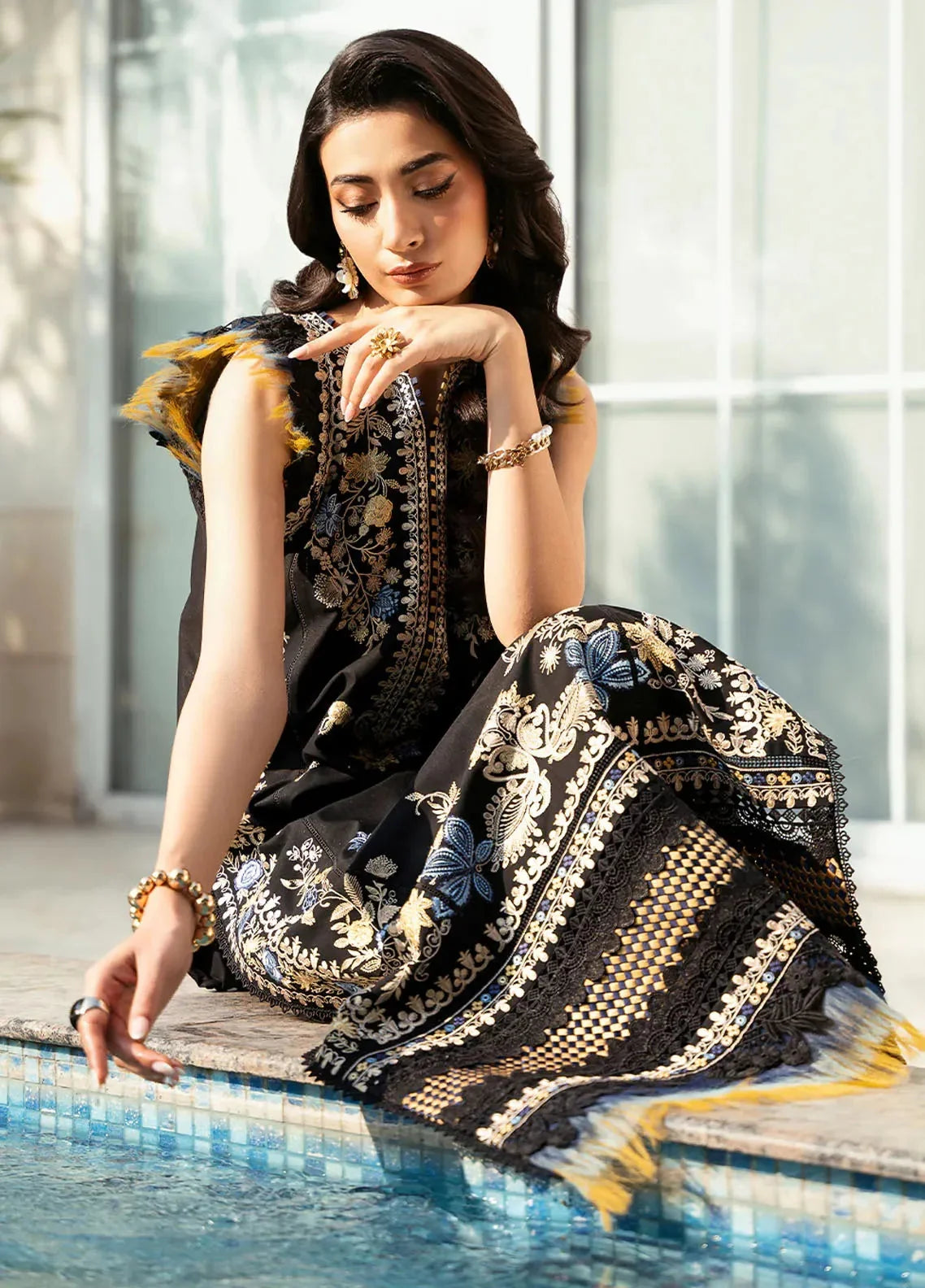 Bin Ilyas Embroidered Lawn Suits Unstitched 3 Piece