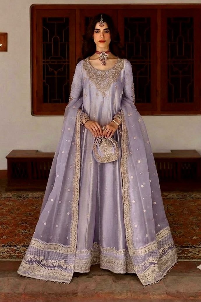 Faiza Saqlain Purple Bridal Collection Maysori Maxi