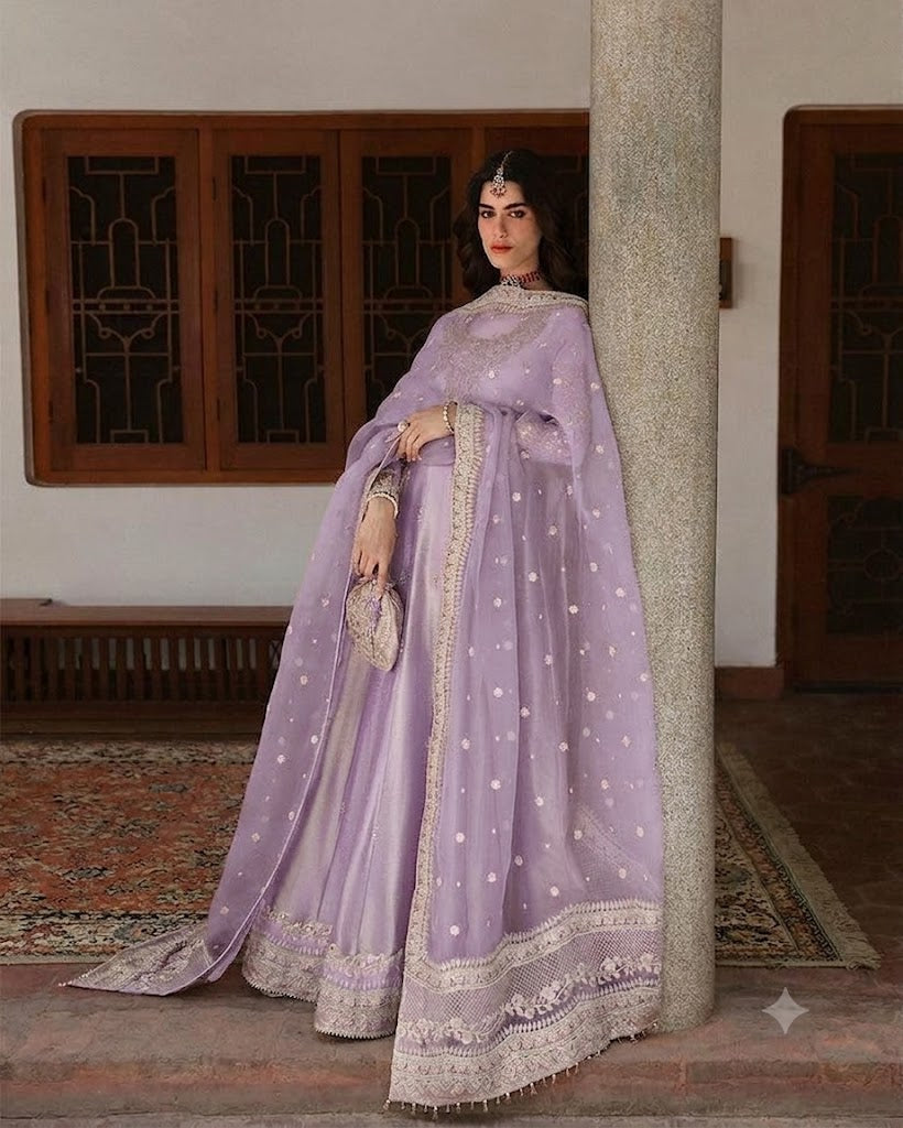 Faiza Saqlain Purple Bridal Collection Maysori Maxi