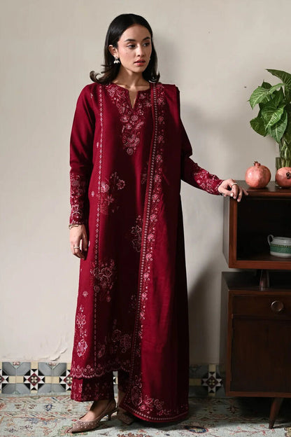 Zaib Red Luxury Lawn Collection Replica
