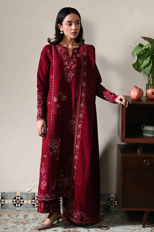 Zaib Red Luxury Lawn Collection Replica