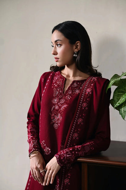 Zaib Red Luxury Lawn Collection Replica