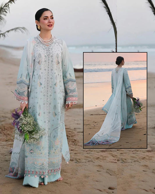 Qalamkar Sahil Luxury Lawn Chikankari Collection- SA-05 AYRA
