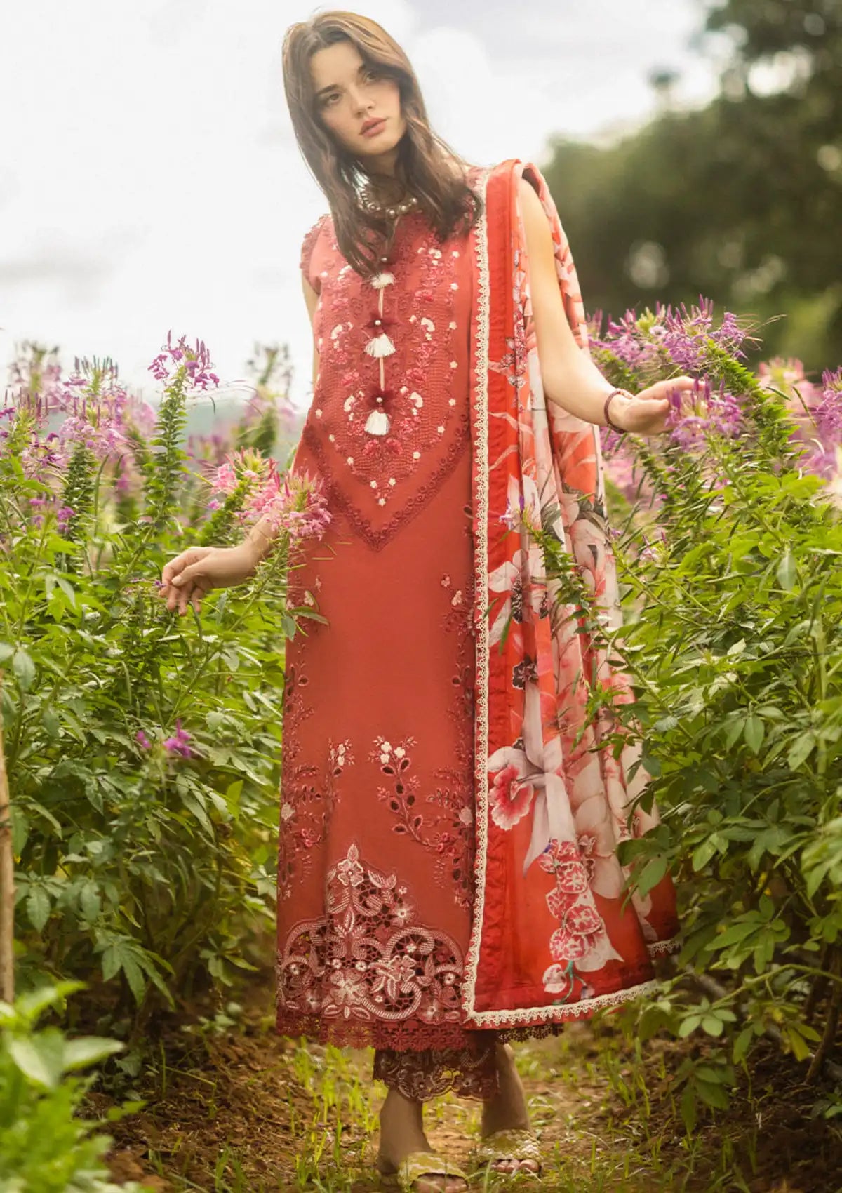 Mushaq ChickenKari Embroidered Lawn Suit 3 Piece Unstitched