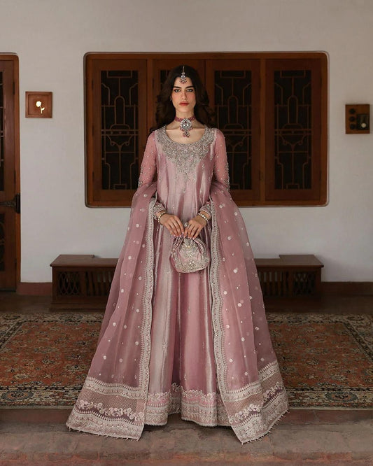 Faiza Saqlian Luxury Formals Wedding Maaxi -Tea Pink