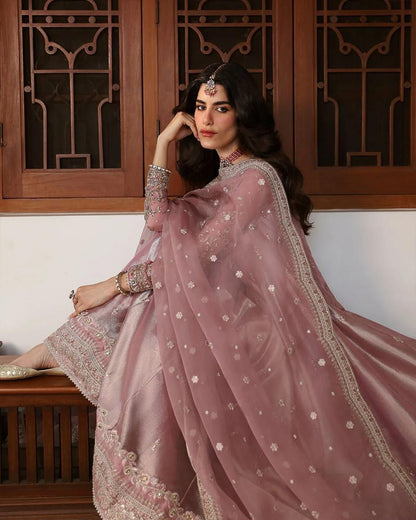 Faiza Saqlian Luxury Formals Wedding Maaxi -Tea Pink