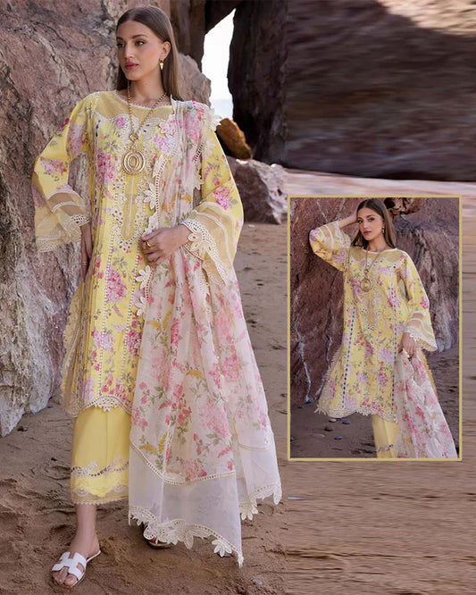 Flow By Crimson Luxury Lawn Collection Collection - Butter Yellow