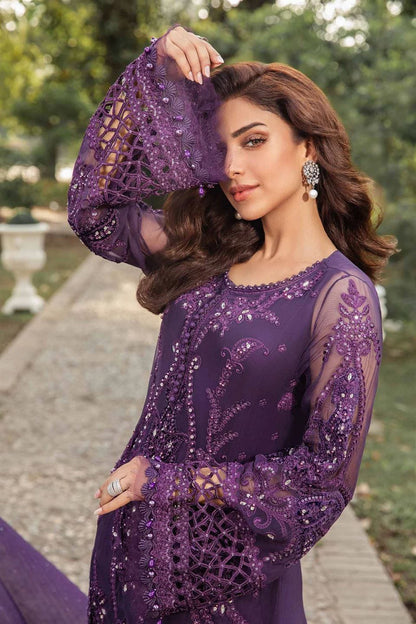Maria B. Unstitched Embroidered Chiffon Suit