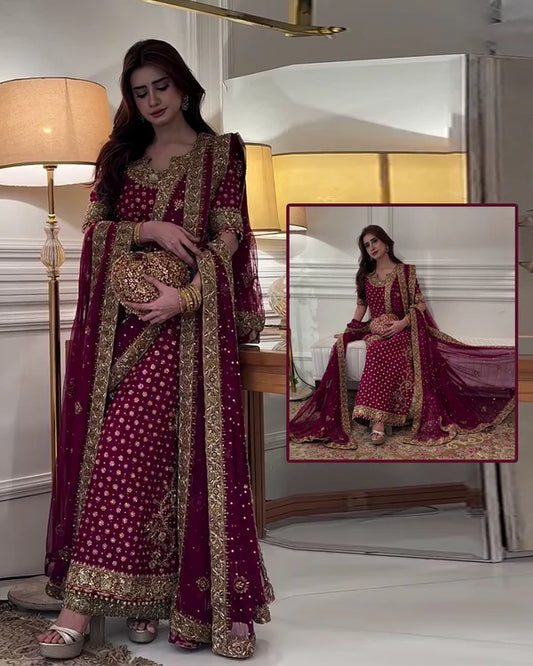 Haris Shakeel Addawork Formal Wedding Collection-Aisha Magenta