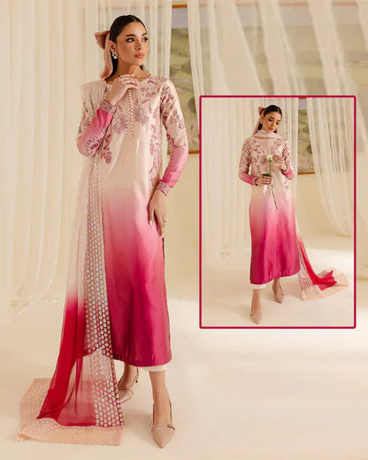 Nureh Luxury Silk Ombre Collection - Pink Double Shaded