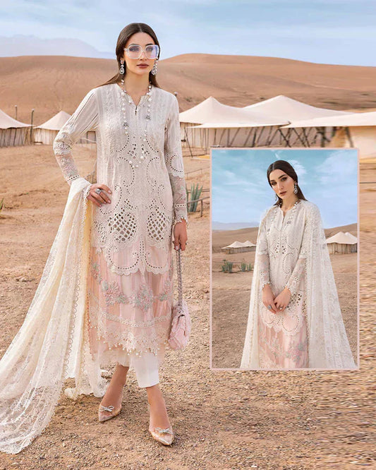 Maria.B Luxury Lawn Embroidered Chikankari Collection- Double Shaded