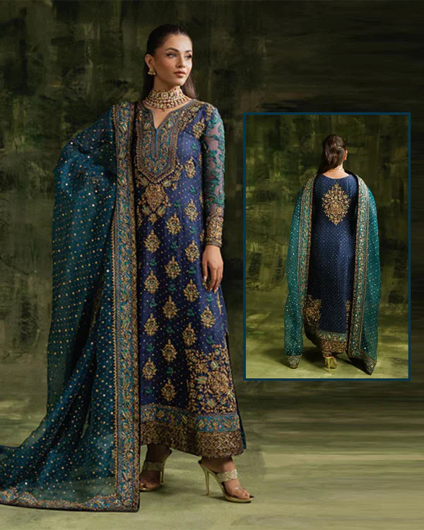 Sara Naqvi Luxury Formals Hand Embellished Addawork Formals -Midnight Blue💙