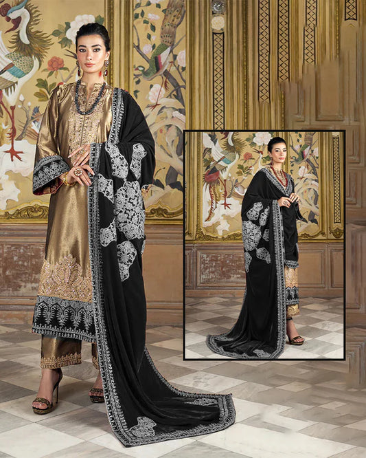 Zainab Chottani Luxury Velvet Wedding Collection - Burnt Bronze & Black