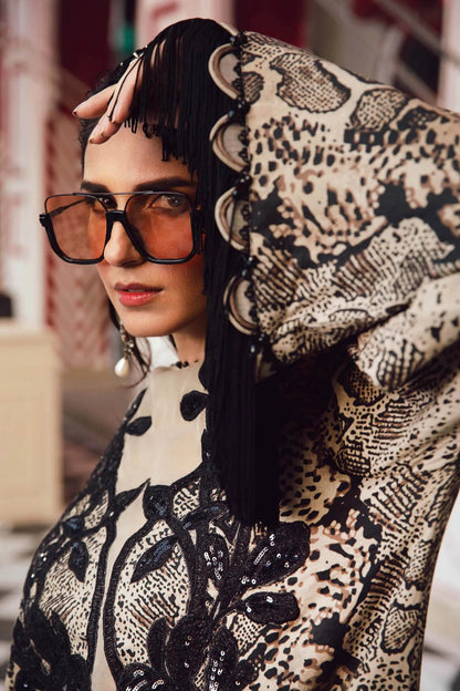 Maria.b Luxury Silk Collection - Beige Cheetah