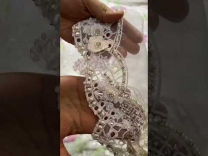 Maria.B Chiffons Latest 2025 Luxury Formals Collection- Off White Flora