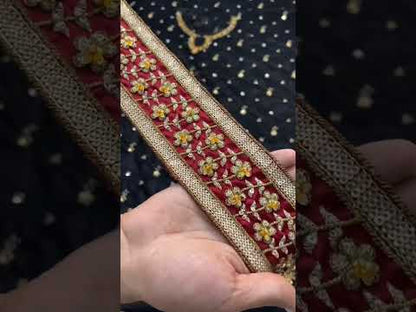 Haris Shakeel Hand Embellished Addawork Formal Wedding Collection-Black