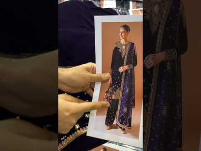 Jazmin Chandani Luxury Velvet Wedding Collection- Deep Purple