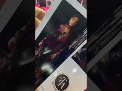 Farah Talib Aziz Luxury Embroidered Velvet Wedding Collection - Magenta