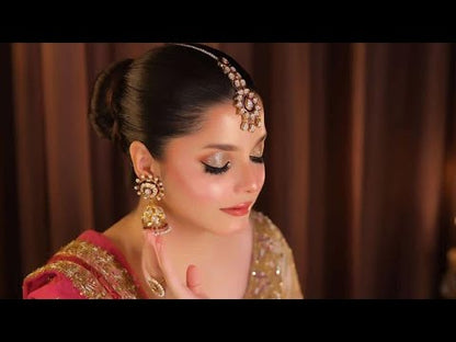 Harris Shakeel Embroidered Addawork Formal Wedding Wear Collection-Gold & Pink