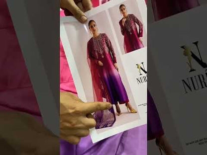 Nureh Luxury Silk Ombre Collection - Purple & Pink Double Shaded