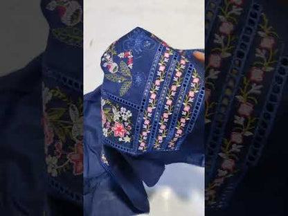Maria B Navy Blue Luxury Lawn Collection Replica