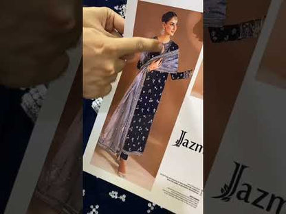 Jazmin Chandani Luxury Embroidered Velvet Wedding Collection- Navy Blue