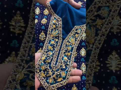 Sara Naqvi Luxury Formals Hand Embellished Addawork Formals -Midnight Blue💙