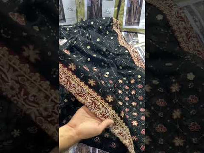 Haris Shakeel Luxury Addawork Formal Bridal Collection-Sumbul Chartreuse Gold & Black