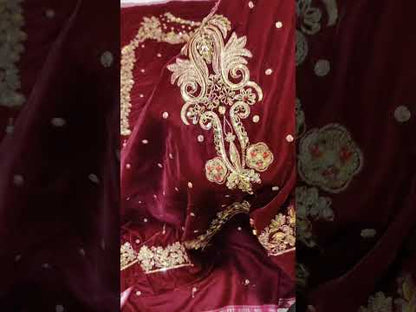 Aneelas Luxury Velvet Embroidered 3 Piece Unstitched