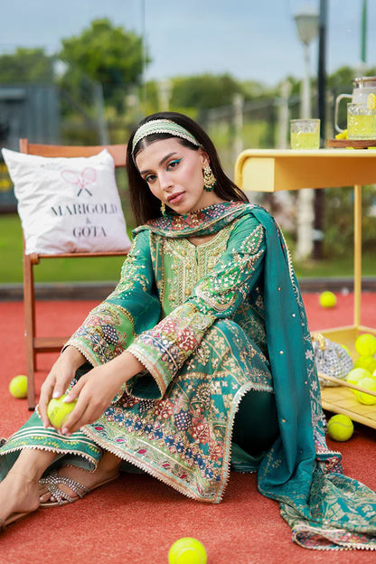 Ansab Jehangir Studio Luxury Lawn Collection - Zartasha Emerald Green